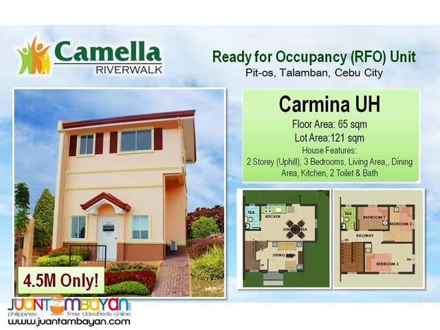 CAMELLA RIVERWALK CARMINA HOUSE & LOT MOVE-IN FOR ONLY 5pct DP