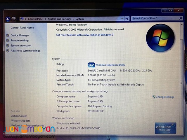 Dell Inspiron 1564 intel i3 pink laptop