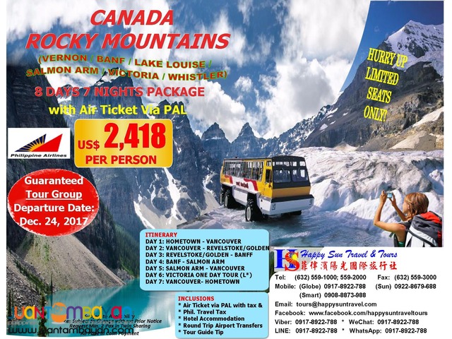 8D7N Canada Rocky Mountains Full Package