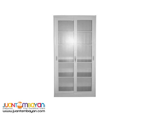 Steel Storage Cabinet (glass sliding door)