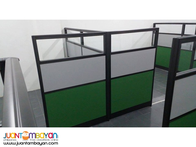 Office Partition with Glass top