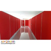 Red Fabric Floor to Ceiling 