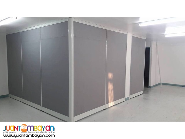 Gray Fabric Floor to Ceiling Office Partition