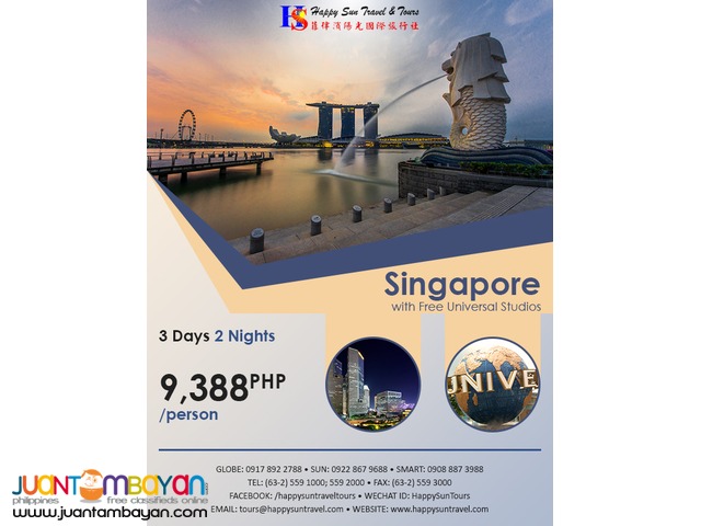 3D2N Universal Studios Singapore + Singapore City Tour
