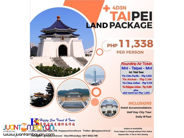 4D3N Taipei Land Package