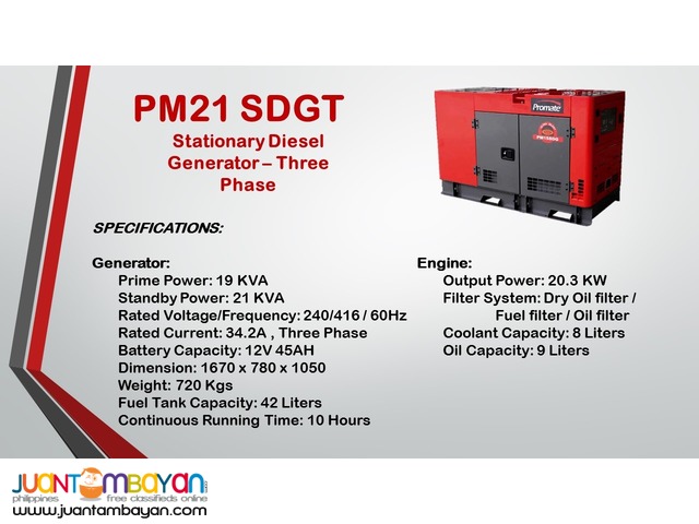 Stationary Genset 21KVA