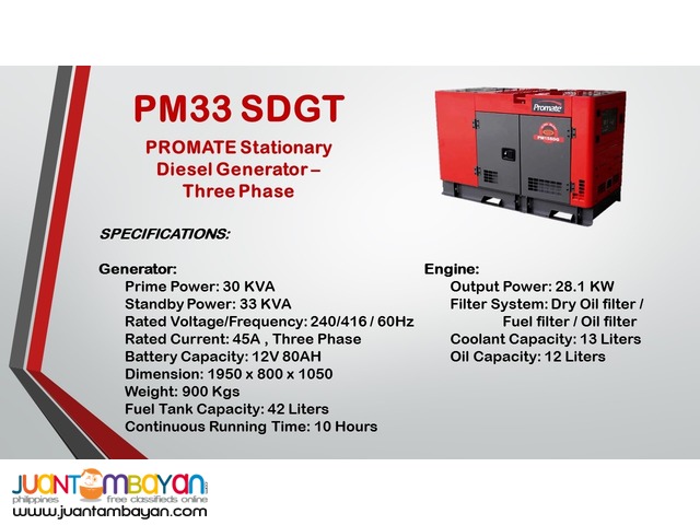Stationary Generator 33KVA