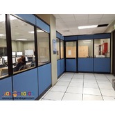 Glass top with Full fabric office partition