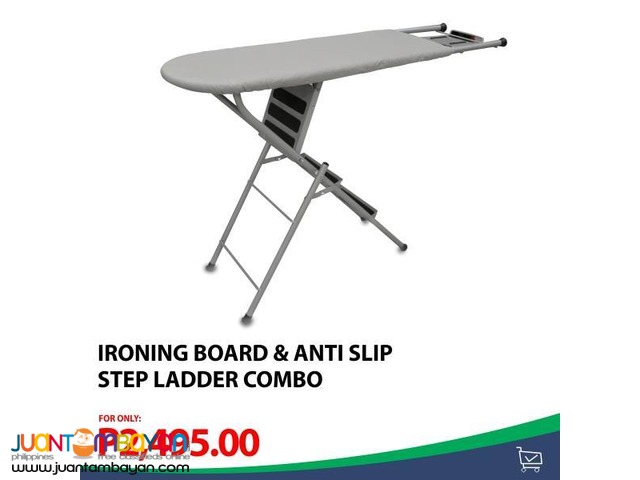 Ironing Board & Anti Slip Step Ladder Combo 