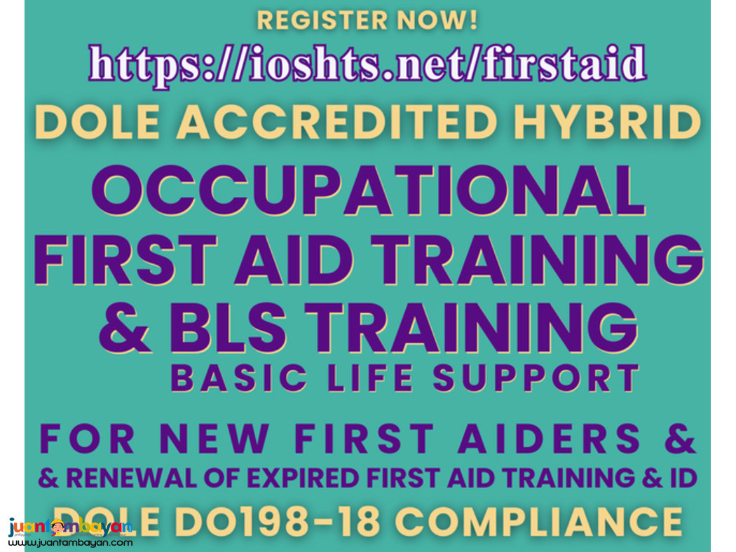 DOLE First Aid Training BLS Training DOLE First Aider Training 2 days