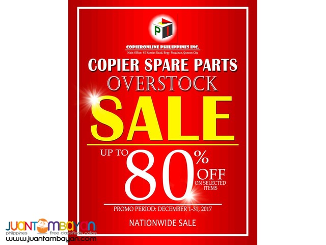 COPIER SPARE PARTS OVERSTOCK SALE UP TO 80% OFF