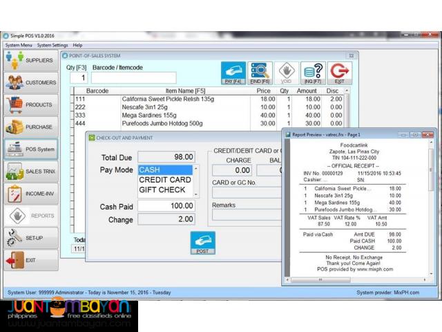 Point of Sale with Inventory Management POS PIMS