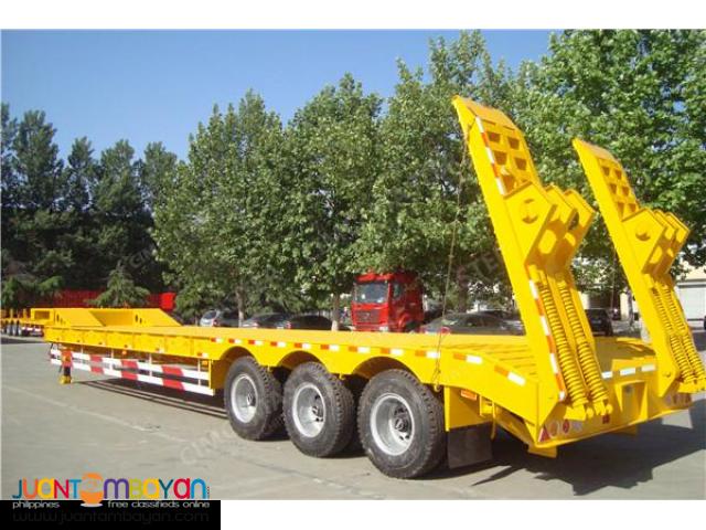 tri axle low bed trailer