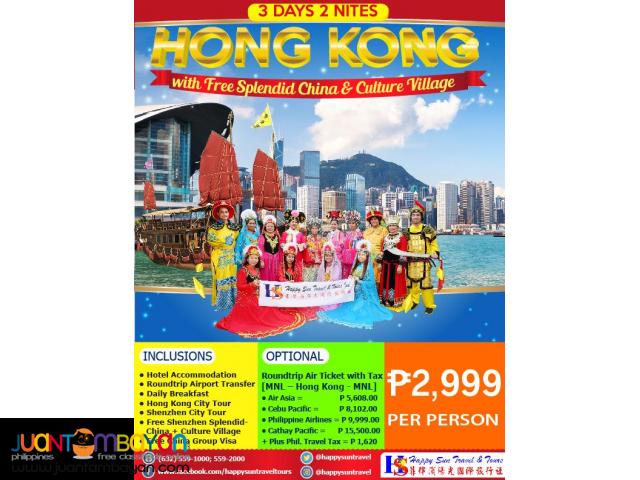 3D2N Hong Kong with Free Splendid China & Culture Village