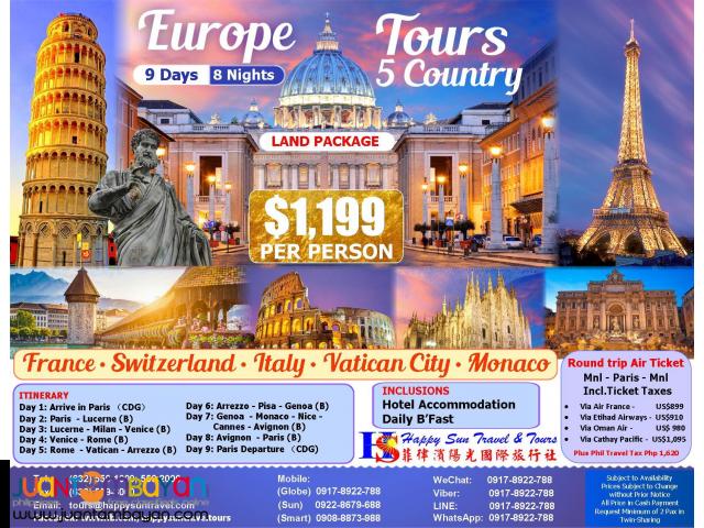 europe tours packages from usa