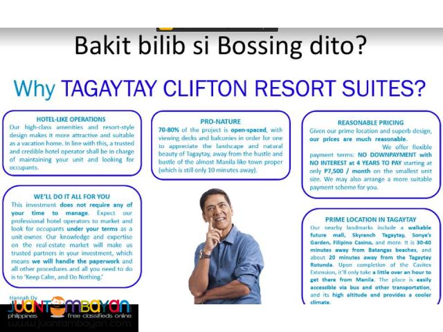 Condotel - Tagaytay Clifton Resort Suites no#09957991371