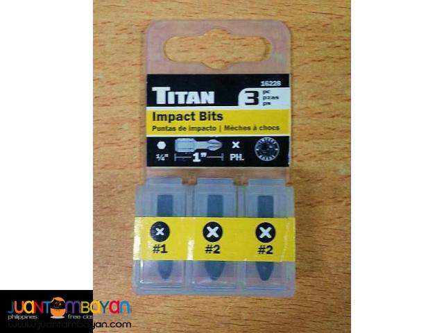 Titan Tools Schlag-Bitset - 13-teilig, SAE Sechskant - Mit Magnetischer Aufbewahrungsschiene