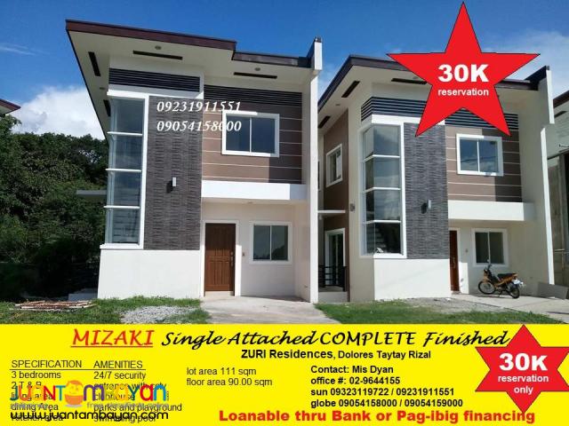 Zuri Residences Misaki Model House Sale in Taytay Bank Pagibig