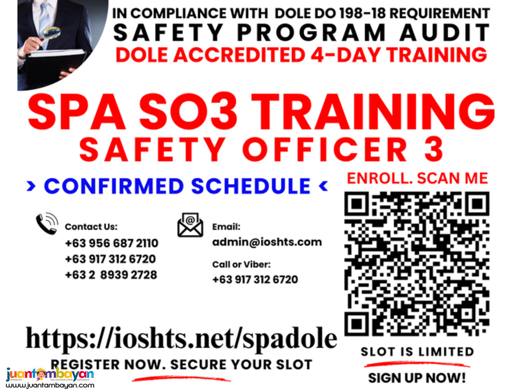 SPA Training Online Safety Program Audit DOLE Safety officer 3 SO3