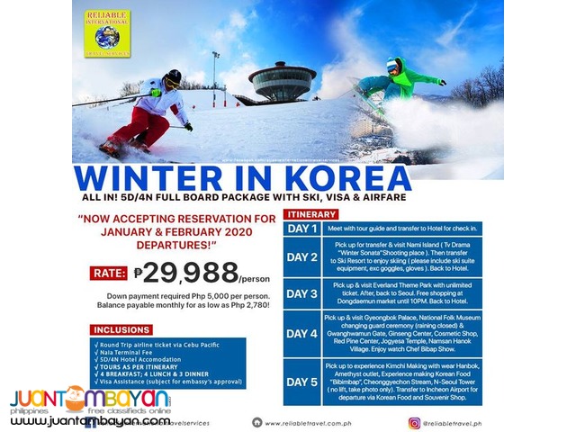 ALL IN 5D4N Korea Winter Ski Promo Tour Package