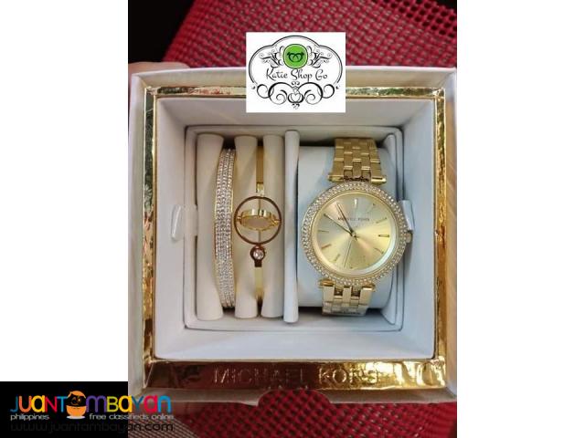 michael kors watch and bangle set