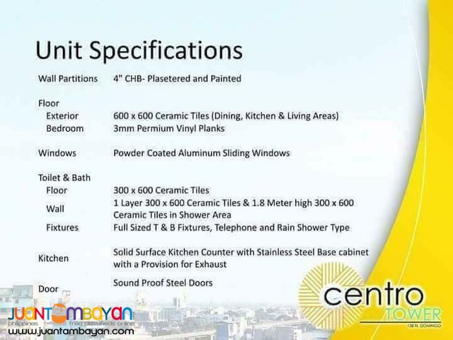 2 BEDROOMS FOR SALE IN CUBAO CENTRO TOWER IN QUEZON CITY