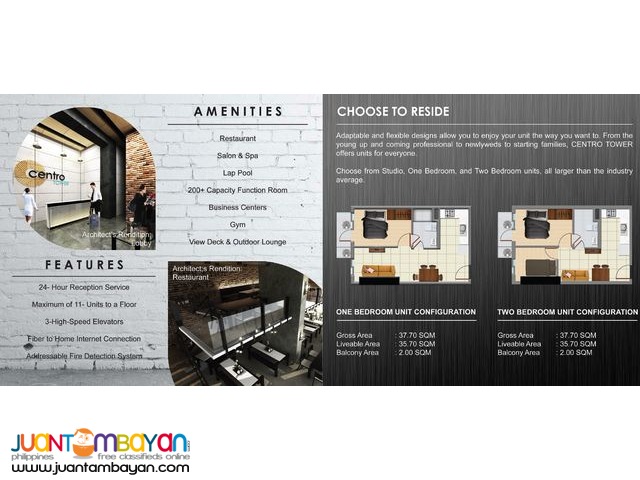 2 BEDROOMS FOR SALE IN CUBAO CENTRO TOWER IN QUEZON CITY