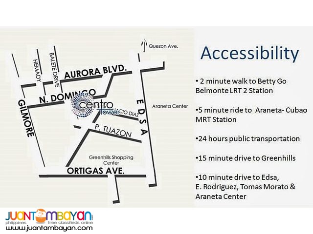 2 BEDROOMS FOR SALE IN CUBAO CENTRO TOWER IN QUEZON CITY