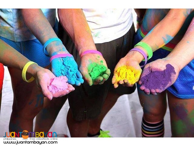 holi powder for funrun and prenup on hand 
