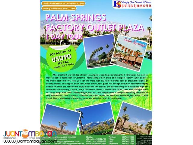Palm Springs Free and Easy 1-Day Tour Package