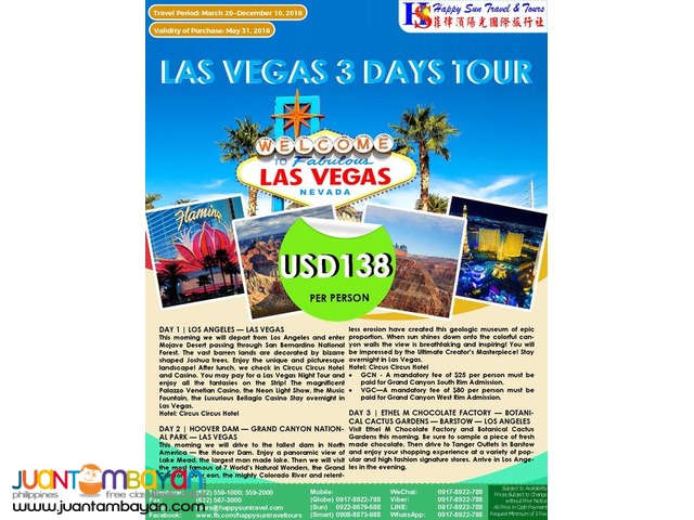 3D2N Las Vegas Free and Easy Package