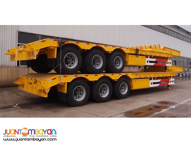 tri axle low bed trailer
