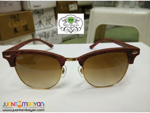 RAY BAN CLUBMASTER RB3016 WOODEN FRAME - RAY BAN SUNGLASSES