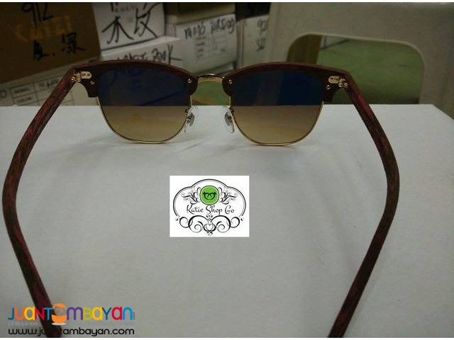 RAY BAN CLUBMASTER RB3016 WOODEN FRAME - RAY BAN SUNGLASSES