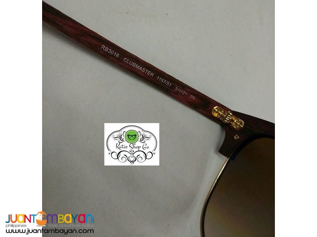RAY BAN CLUBMASTER RB3016 WOODEN FRAME - RAY BAN SUNGLASSES