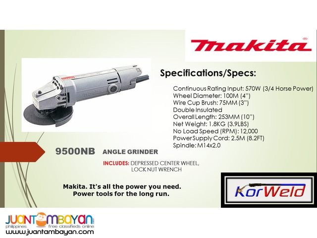 Makita 9500NB Angle Grinder 4 Inches 570 Watts