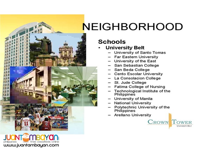 STUDIO TYPE CONDO UNIT FOR SALE ACROSS UST MANILA