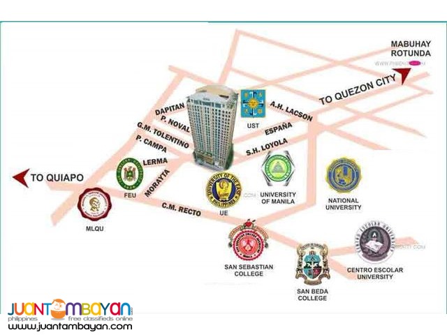 STUDIO TYPE CONDO UNIT FOR SALE ACROSS UST MANILA