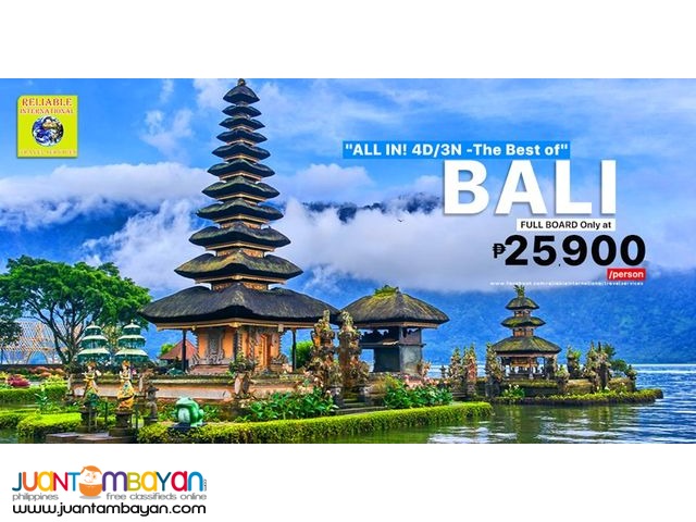  4D3N Bali Indonesia Tour Package + Airfare