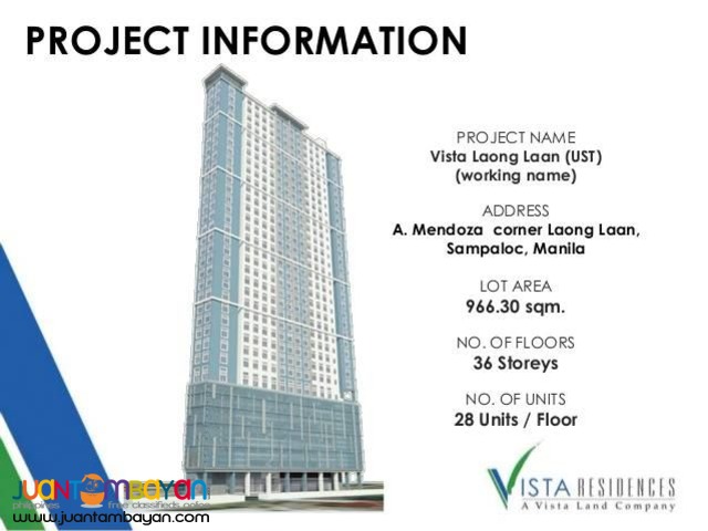 18K MONTHLY NEAR UST VISTA LAONG LAAN PRE-SELLING CONDO