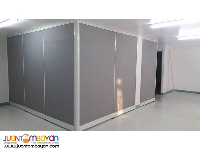 Floor to Ceiling Office Partition Gray