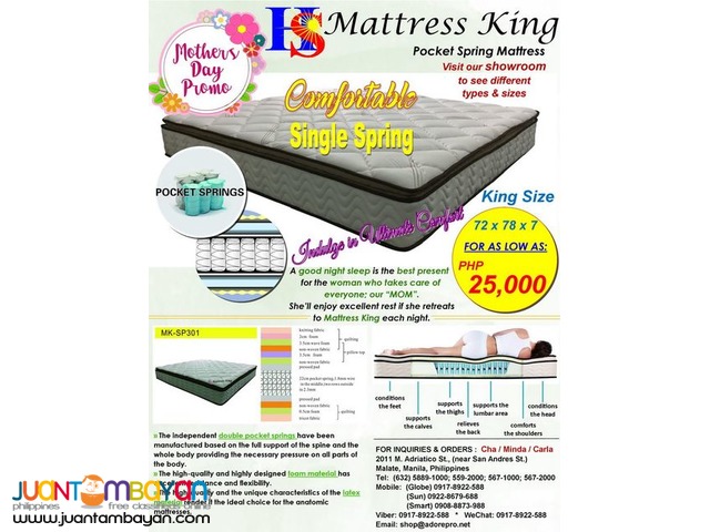 Mattress King: Comfortable Single Spring