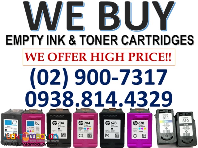 BUYER OF EMPTY INK AND TONER CARTRIDGES / brand new / expired 