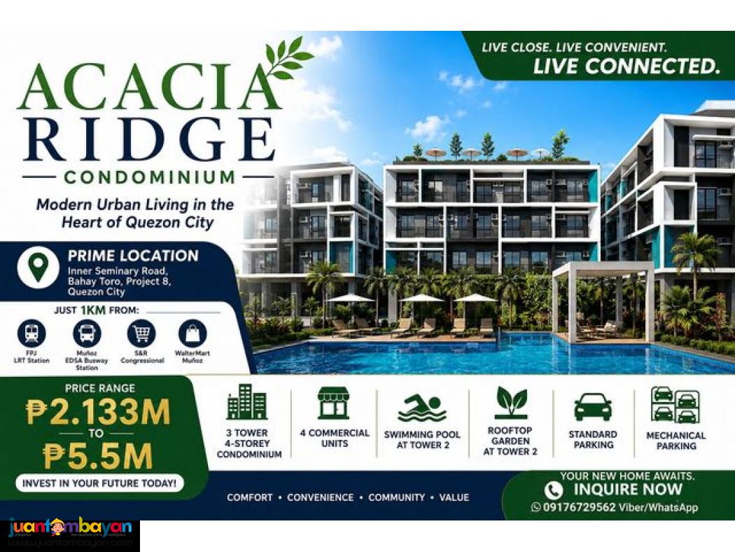 Quezon City Munoz Condo affordable near S&R & FPJ LRT