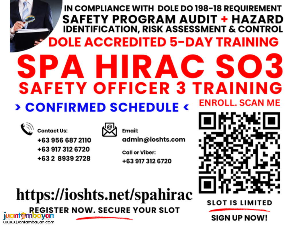 SPA Safety Program Audit HIRAC DOLE Accredited SO3 Trainings SPA Safety Program Audit HIRAC DOLE Accredited SO3 Trainings