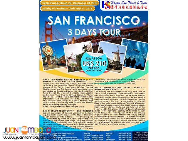 3D2N San Francisco Free and Easy Package
