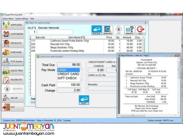 POS System with Stock and Inventory Management