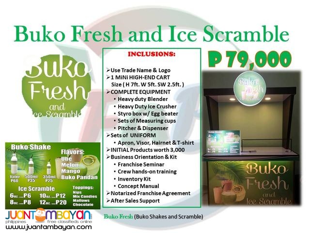Buko Fresh and Ice Scamble Food Cart Franchising