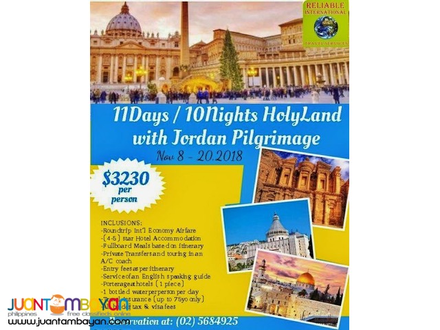 11Days & 10 Nights Holyland with Jordan Pilgrimage Package