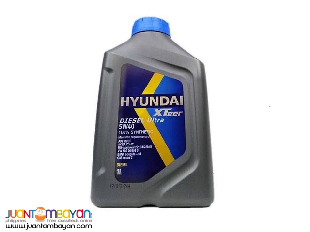 Hyundai XTeer Diesel Ultra 5W40 100% Synthetic 1 Liter Hyundai XTeer Diesel Ultra 5W40 100% Synthetic 1 Liter